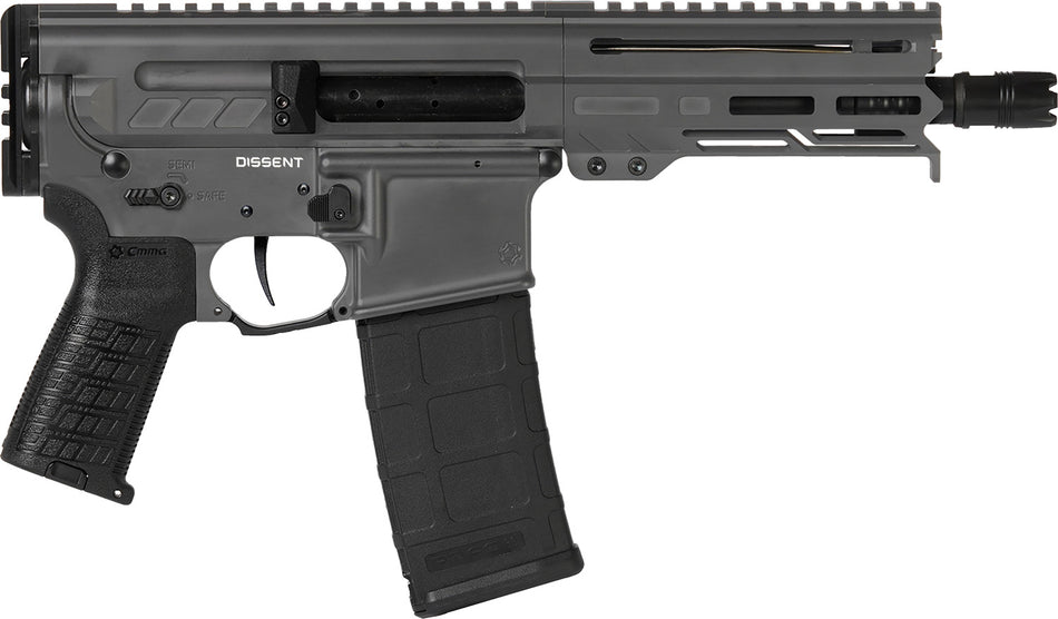 CMMG Dissent MK4 .300 Blackout Pistol, 6.5" Barrel, 30+1, Tungsten Gray