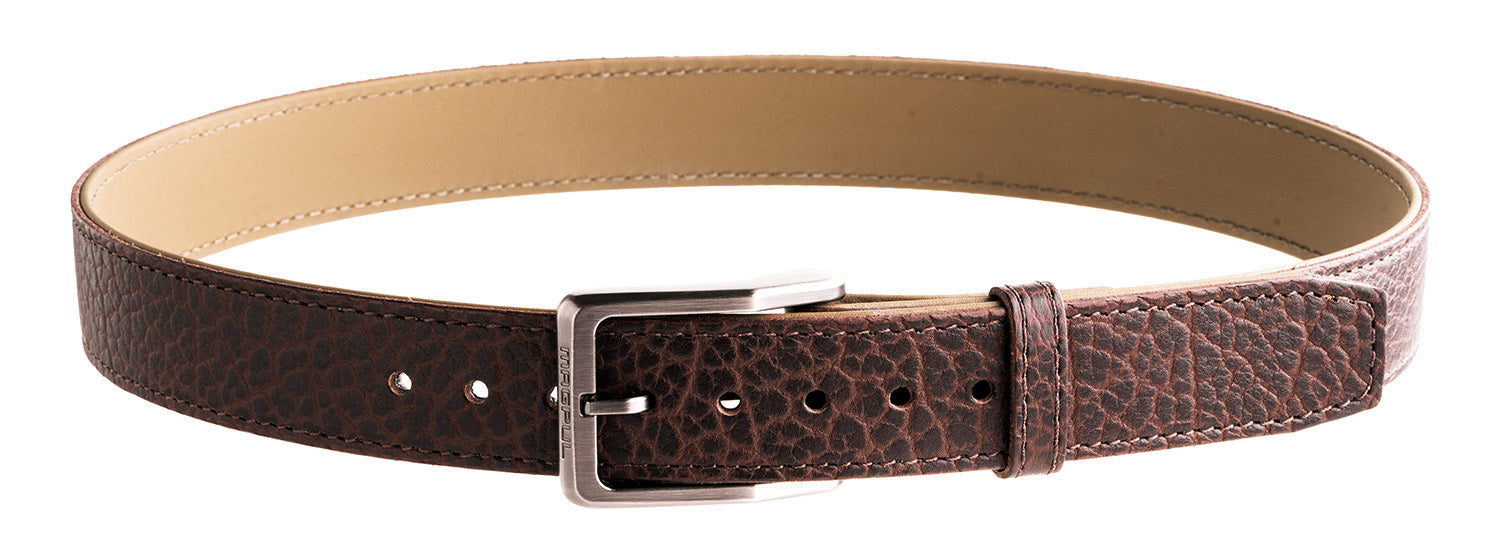 Magpul MAG127921034 Tejas El Cibolo Chocolate Brown Bison Hide Belt 34" 1.50" Wide