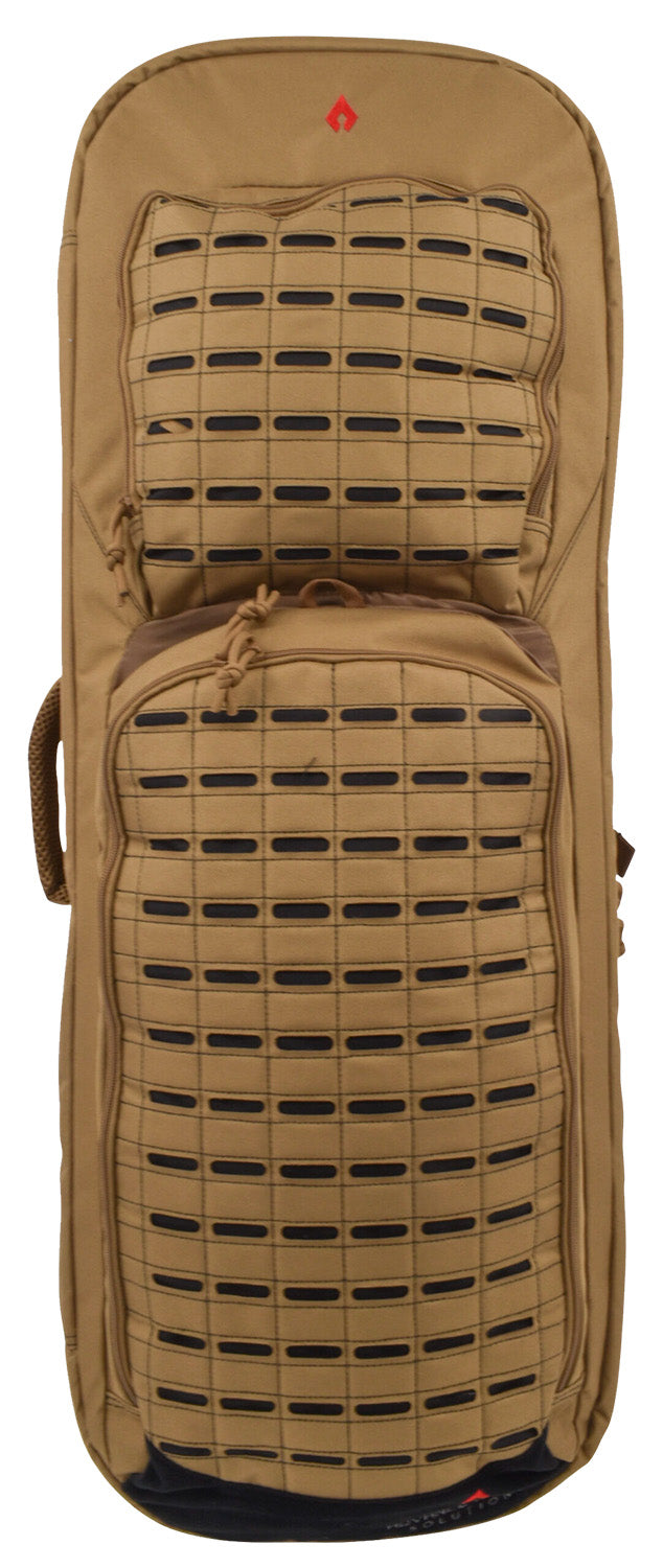 Advance Warrior Solutions 28" Tan/Black Frame Rifle Backpack Case with Side Handle and Molle Front