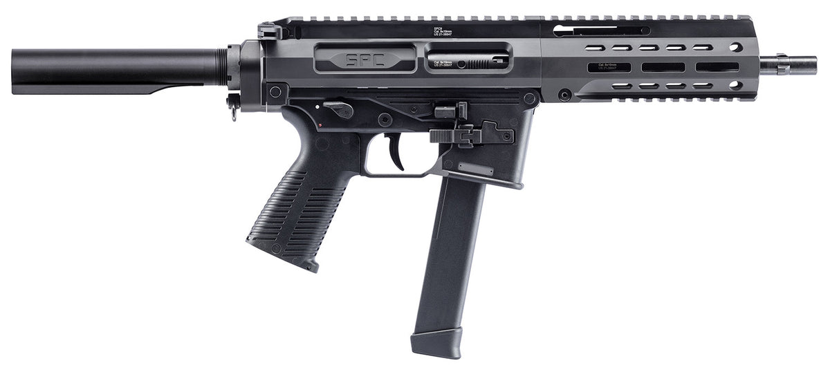 B&T Firearms 500003AB SPC9 9mm Luger 33+1 9.10", Black, Buffer Tube Stock, Polymer Grip (OEM Mag)