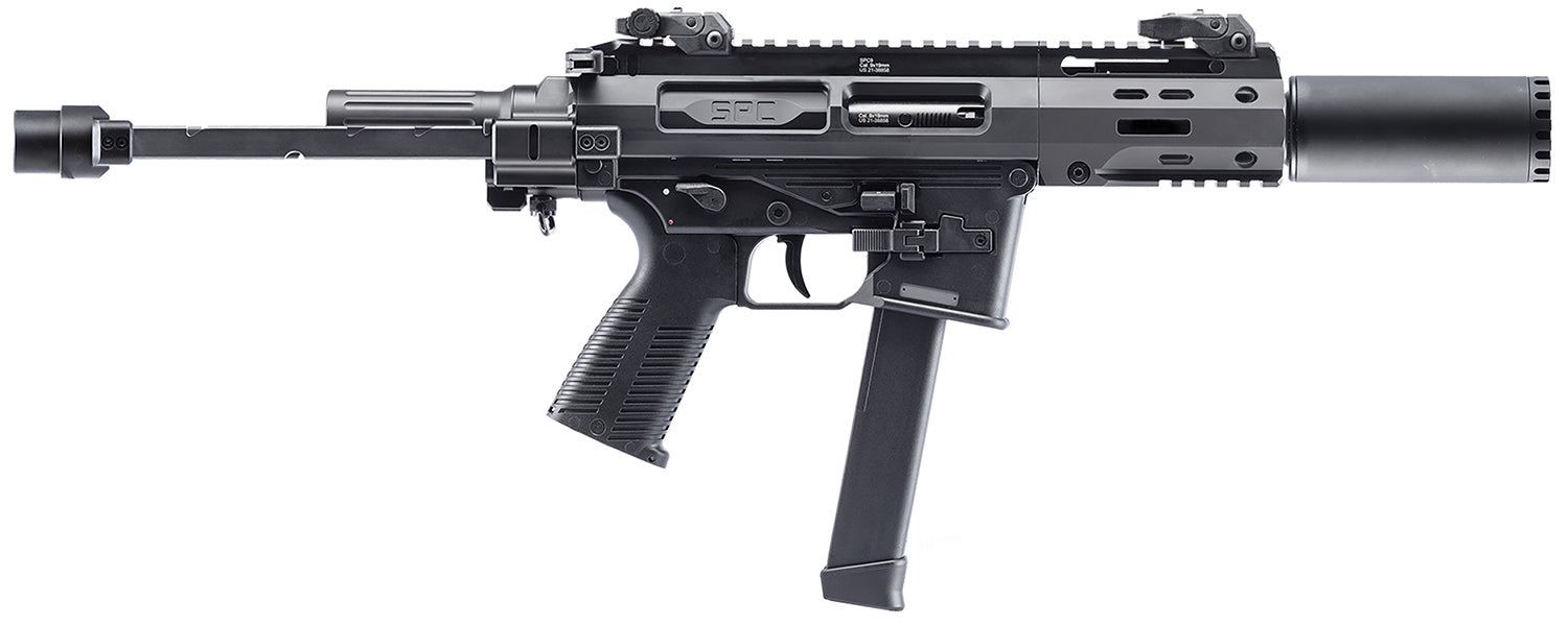 B&T Firearms 500003SDGTB SPC9 SD 9mm Luger 33+1 4.50" with RBS Suppressor, Black, Tele Brace Adapter, Polymer Grip (Glock Mag Compatible)