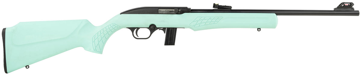 Rossi RS22L Full-Size .22 LR Rifle, 18" Matte Black Steel Barrel, Grooved Aluminum Receiver, Teal Synthetic Fixed Stock, 10+1 Capacity