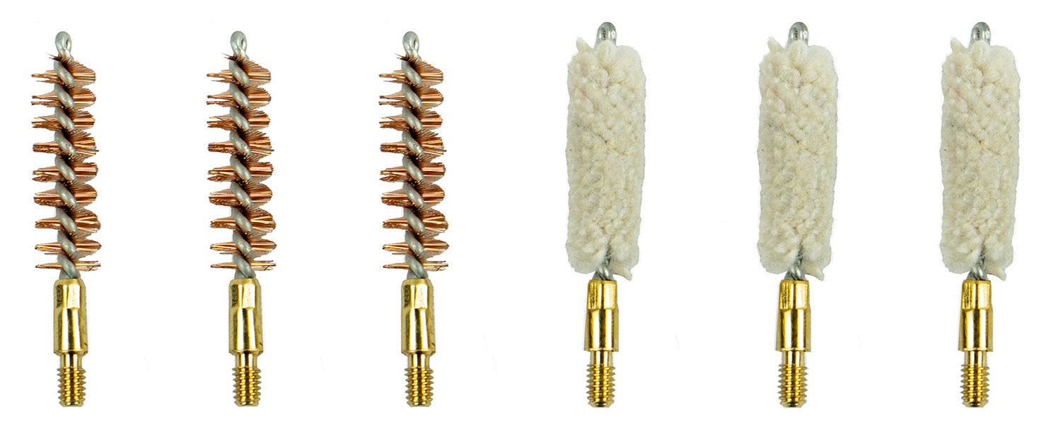 KleenBore 9-SET Handgun Cleaning Set .38/.357/9mm Bronze Brush & Mop 6-Pc #8-32 Thread