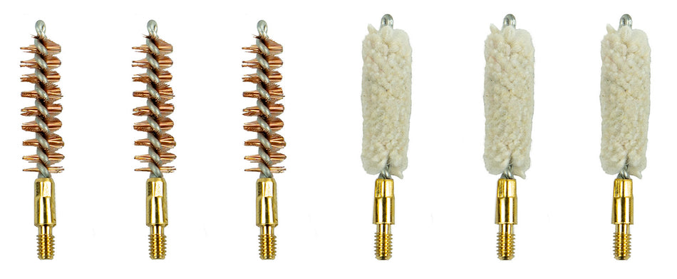 KleenBore 9-SET Handgun Cleaning Set .38/.357/9mm Bronze Brush & Mop 6-Pc #8-32 Thread