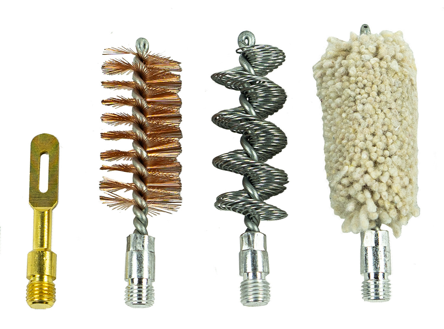 KleenBore 12 Gauge Shotgun Accessory Cleaning Set Bronze Bristle Brush & Cotton Bore Mop