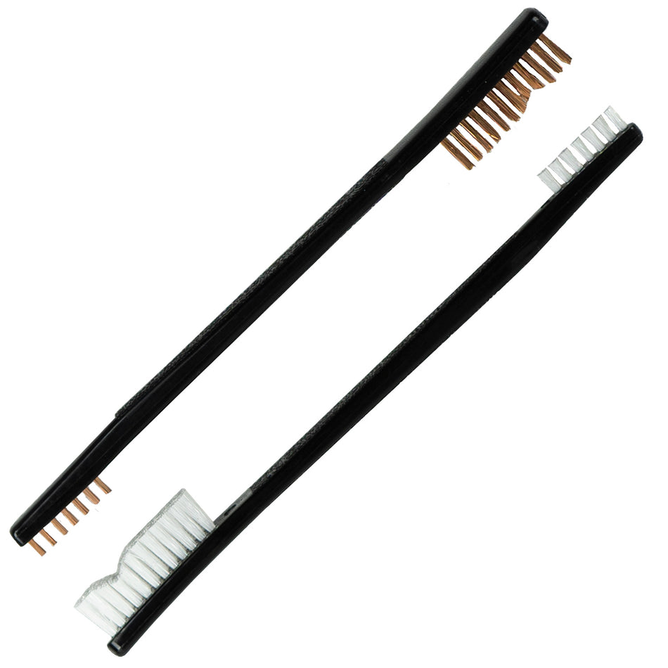 KleenBore Double End Brush Combo 2 Pack Bronze and White Nylon Bristles