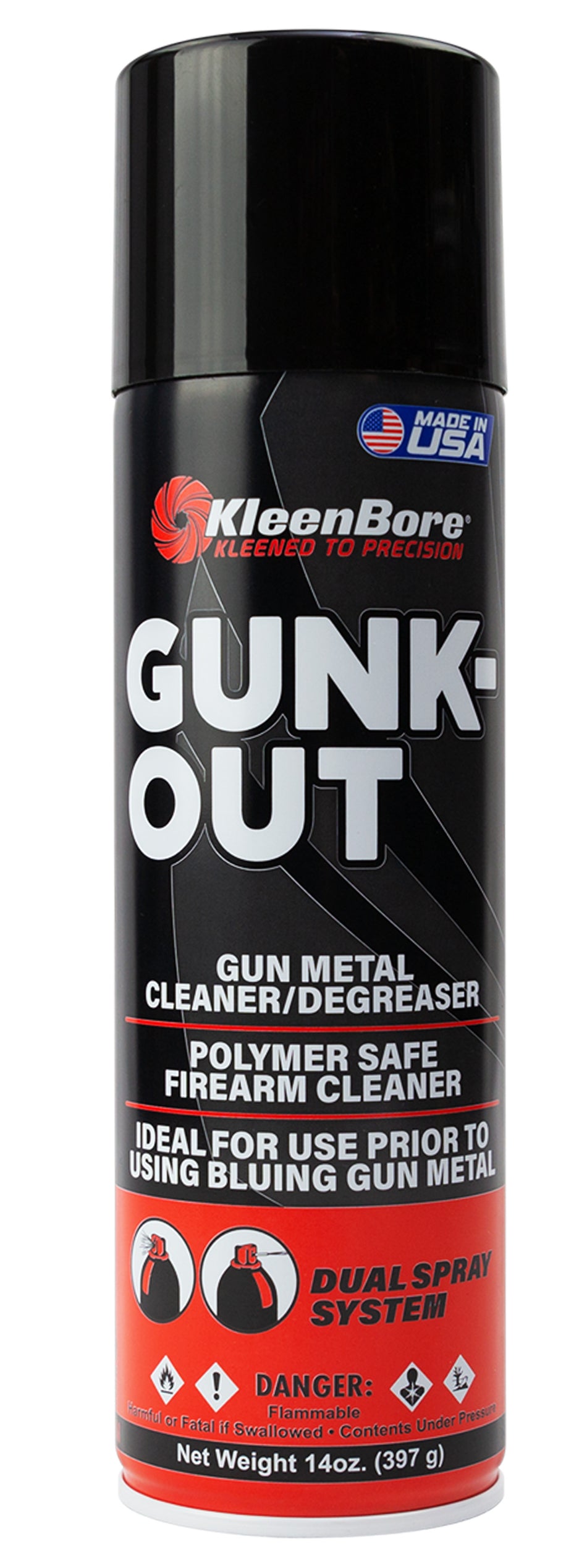 KleenBore Gunk-Out Firearm Cleaner Degreaser 14 oz. Aerosol Fast-Evaporating Formula
