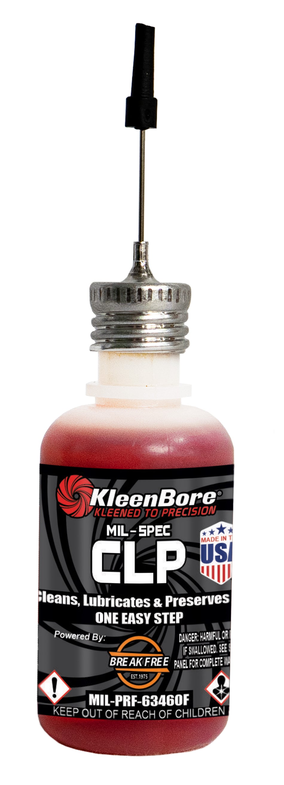 KleenBore Mil-Spec CLP Formula 1 oz. Needle Oiler Cleans Lubricates Protects Firearms