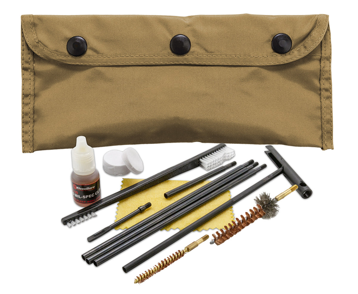 KleenBore POU302T Coyote Tan Modular Field Cleaning Kit Multi-Caliber Handgun/Rifle