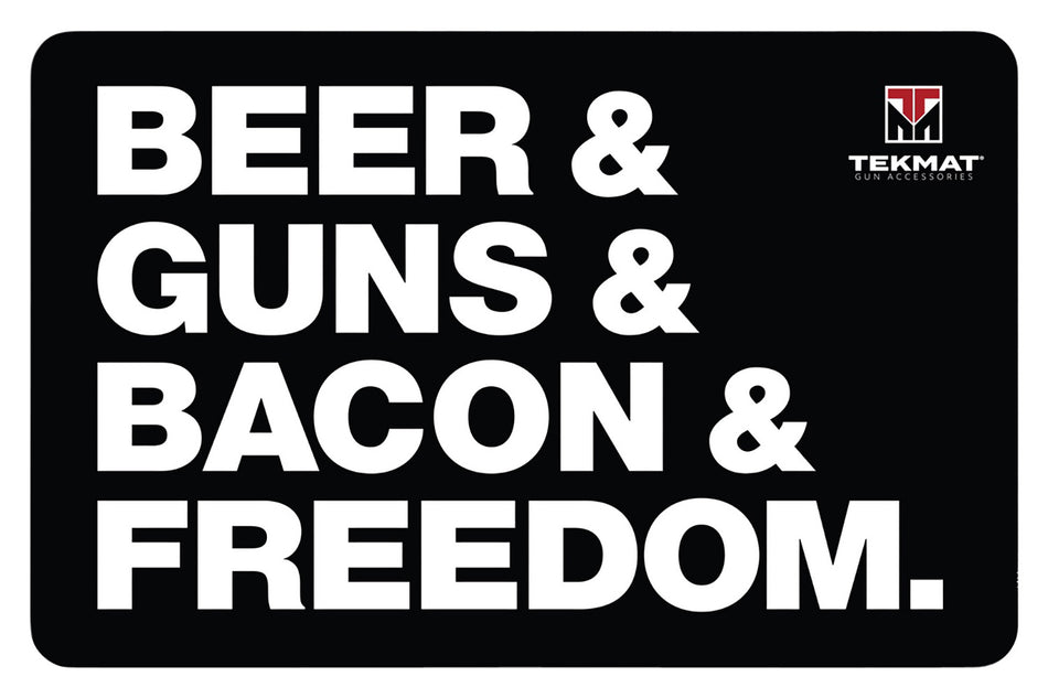 TekMat TEKR17BGBF Beer Guns Bacon Freedom Gun Cleaning Mat 11x17 Inch Rubber