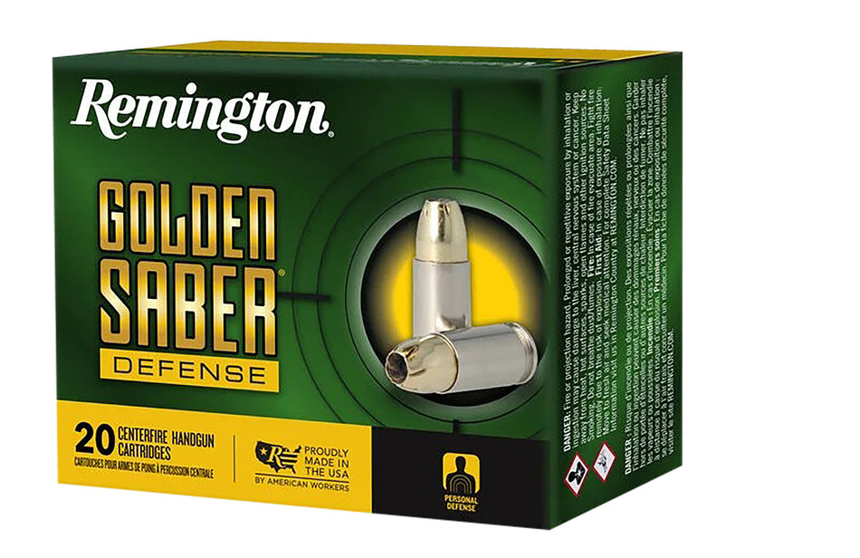 Remington 10mm Auto R21369 Golden Saber Brass Jacket Hollow Point 180 Grain
