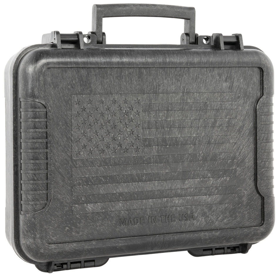 Outdoor Connection Injected Molded Pistol Case 11" Black w/US Flag Polypropylene