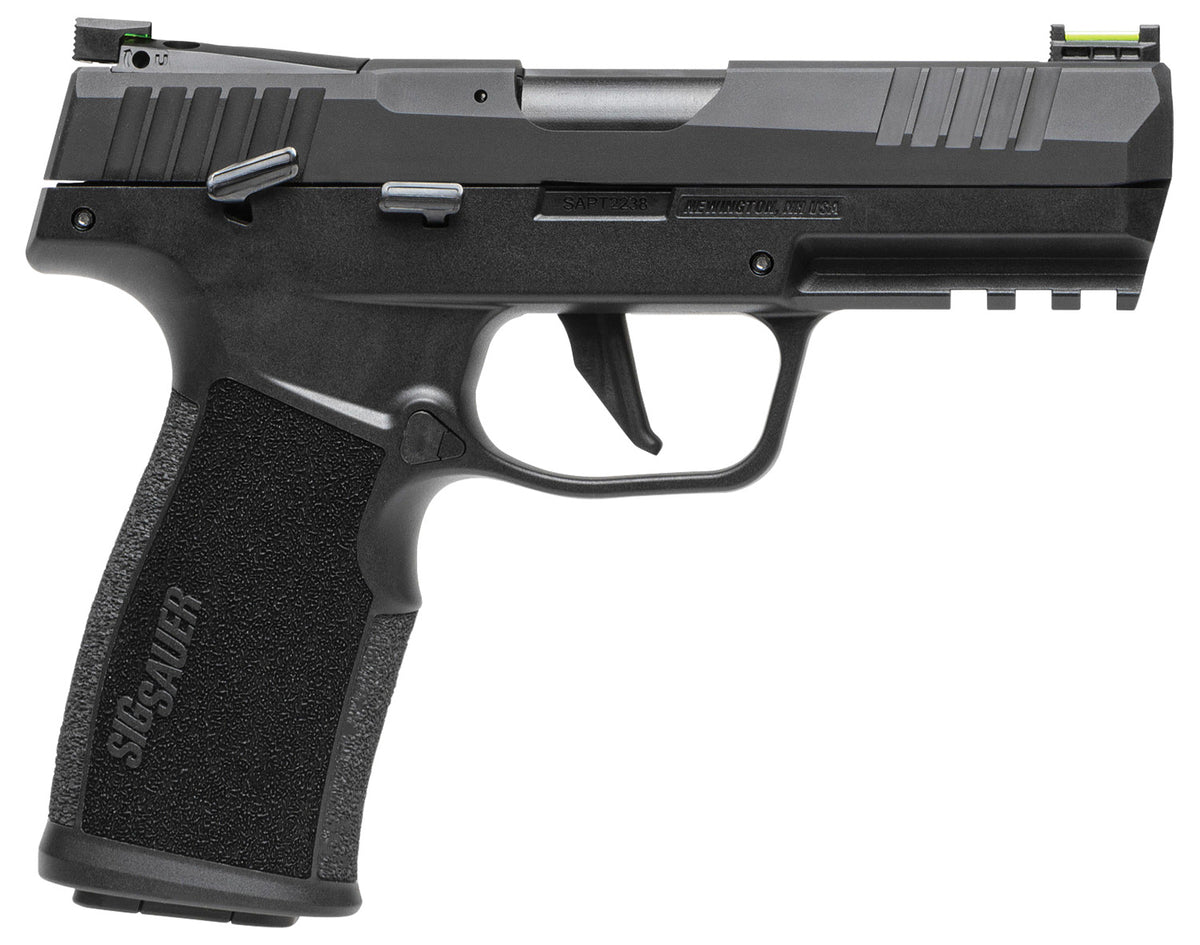 Sig Sauer 322CBAS10 P322 22 LR 10+1 4" Black Steel Threaded Barrel, Black Hard Coat Anodized Optic Ready/Serrated Slide, Black SS/Polymer Frame w/Picatinny Rail & Black Polymer Grips