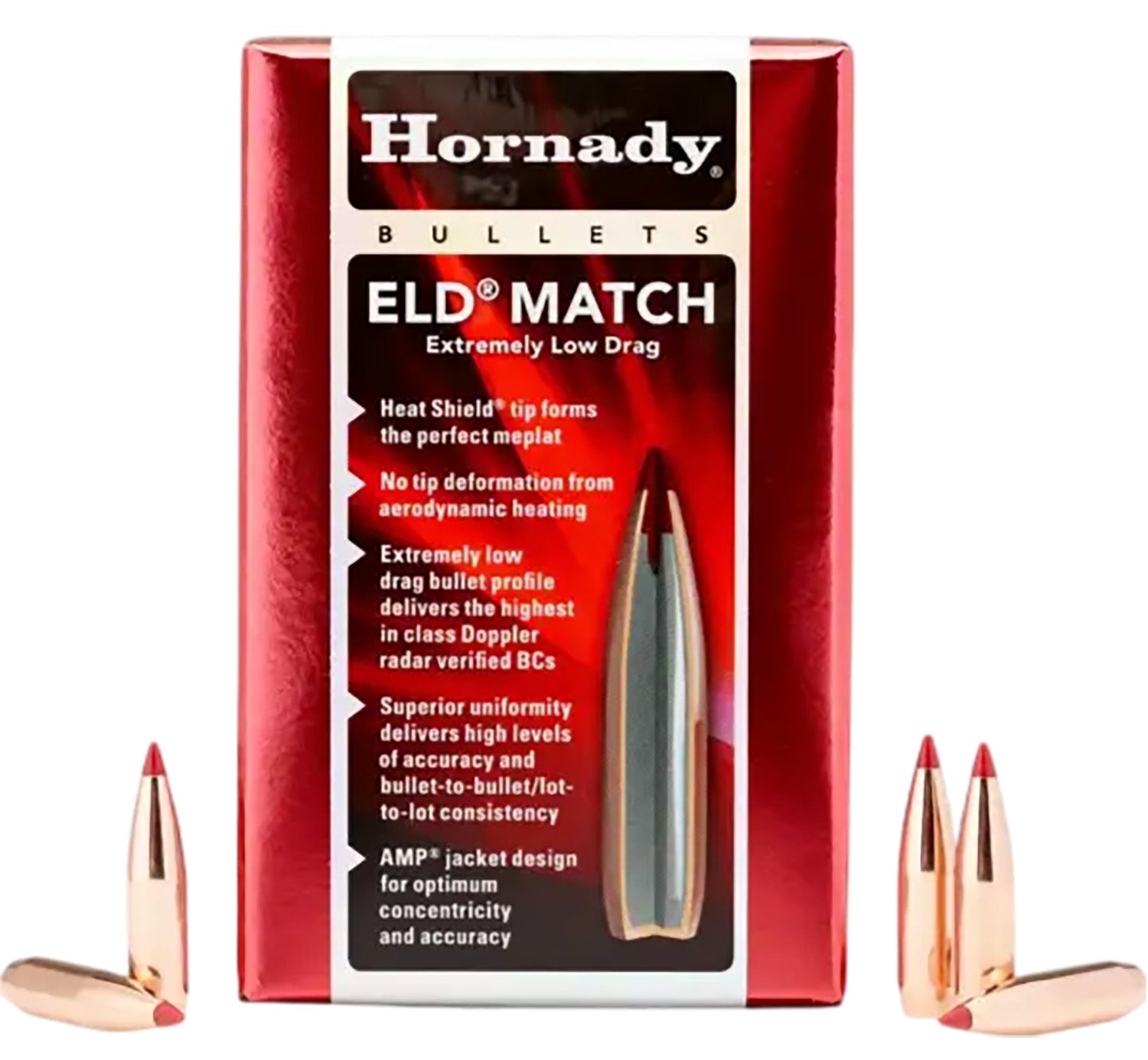 Hornady ELD Match 25 Cal .257 Diameter 134 Grain Bullets 100 Count Box