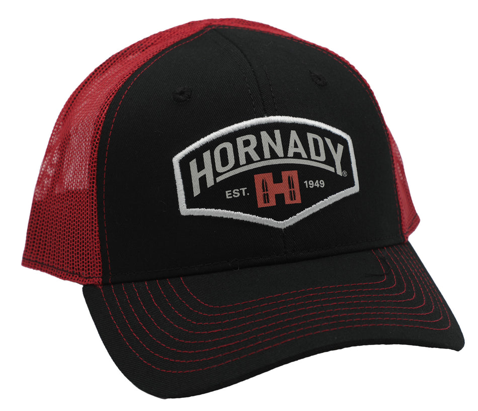 Hornady 99214 Established Structured Black Red Mesh Baseball Cap