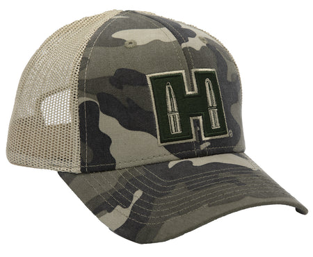 Hornady 99215 Established Structured Camo Mesh Cap Hornady Logo