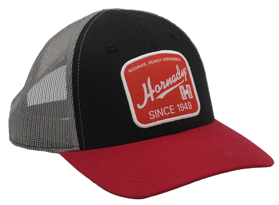 Hornady 99216 Black Red Mesh Baseball Cap Hornady Branding