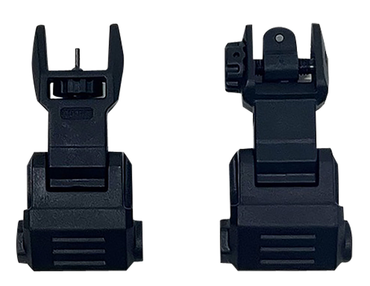 NcStar High Profile Polymer Flip-Up Iron Sight Set Black Dual Aperture Picatinny Rail