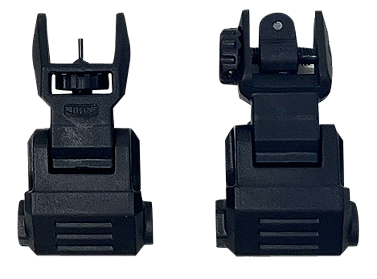 NcStar Low Profile Polymer Flip-Up Iron Sight Set Black Dual Aperture Picatinny Rail