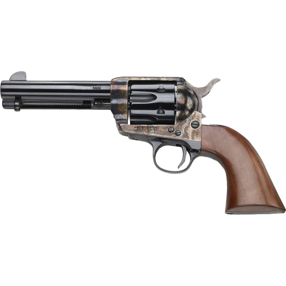 Pietta Californian 9mm Revolver 4.75 Inch Barrel Casehardened Frame Walnut Grip 6rd