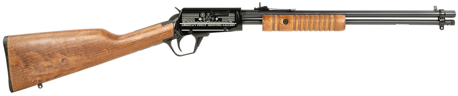 Rossi Gallery Full-Size .22 LR Pump Rifle, 15+1 Capacity, 18" Polished Black Barrel, Engraved Receiver, Hardwood Stock
