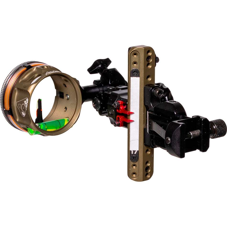 Axcel LANDSLYDE Picatinny Slider Bow Sight Tac. BH AVX-41 Ranger DBL Pin .019 Gr./Red Fiber