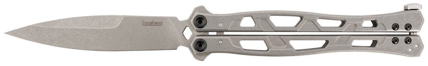 Kershaw Moonsault 5050 4.60" Butterfly Knife Spear Point 14C28N Blade, Full Steel Handle