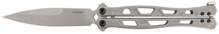 Kershaw Moonsault 5050 4.60" Butterfly Knife Spear Point 14C28N Blade, Full Steel Handle
