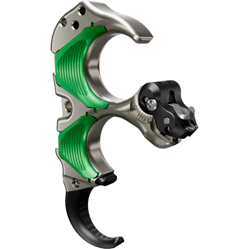 Tru Ball Aileron HBC Flex Release Aid, 3 Finger, Green and Quick Silver Brass, Medium