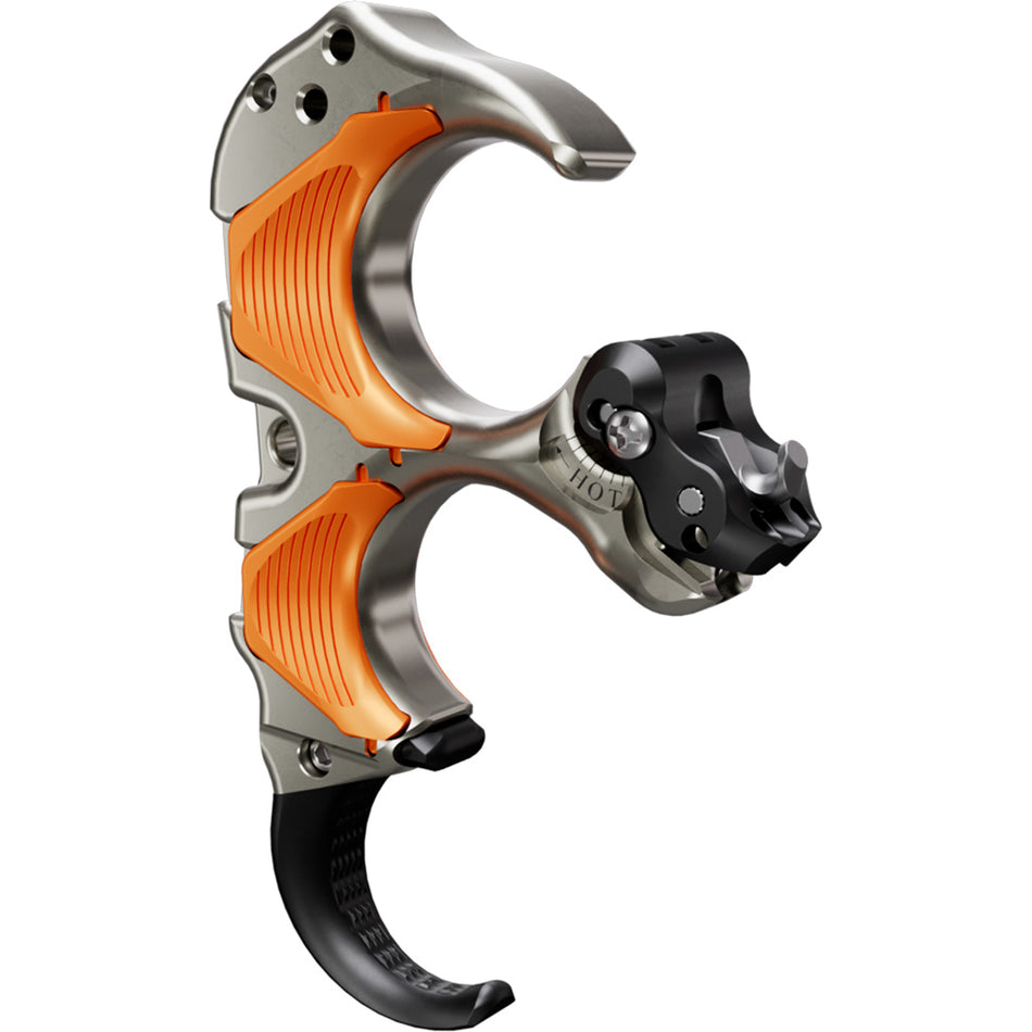 Tru Ball Aileron HBC Flex Release Aid, 3 Finger, Orange and Quick Silver Brass, Medium