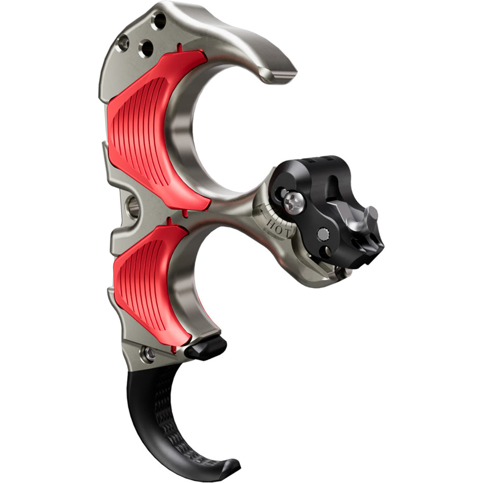 Tru Ball Aileron HBC Flex Release Aid, 3 Finger, Red and Quick Silver Brass, Medium