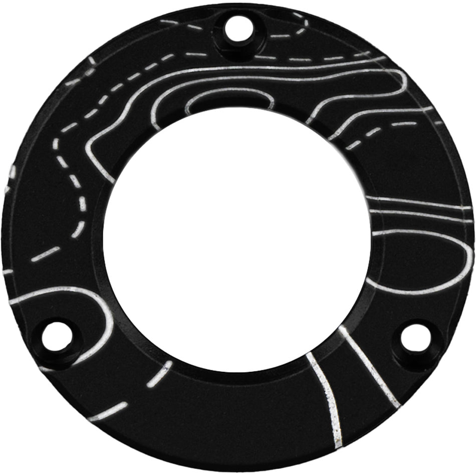 Axcel Driver Black Hubcap Disc Topographical Map Pattern