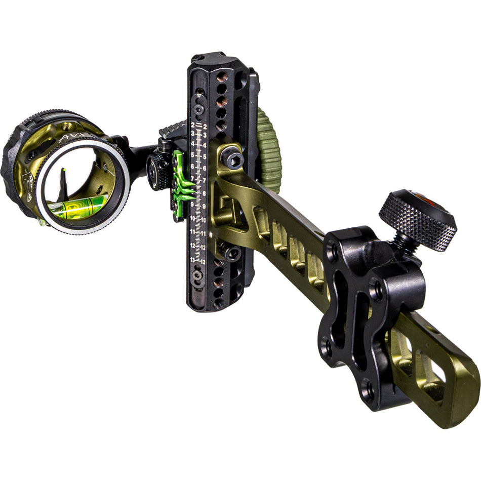 Axcel Driver Plus Archery Slider Sight AVX-31 Scope Tactical Black .019 Green Fiber 1-Pin RH