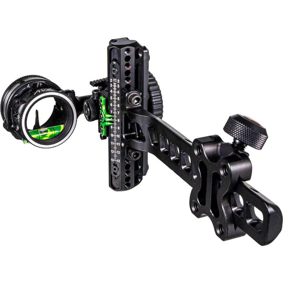 Axcel Driver Plus Archery Slider Sight AVX-31 Scope Stealth Black .010 Ranger Dual Pin RH