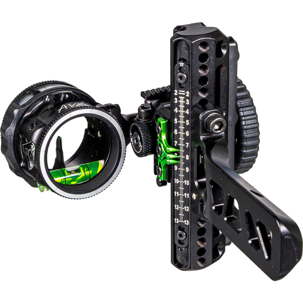 Axcel Driver Plus Slider Sight AVX-31 Scope Stealth Black Bridge-Lock .010 Green Fiber Single Pin Right Hand