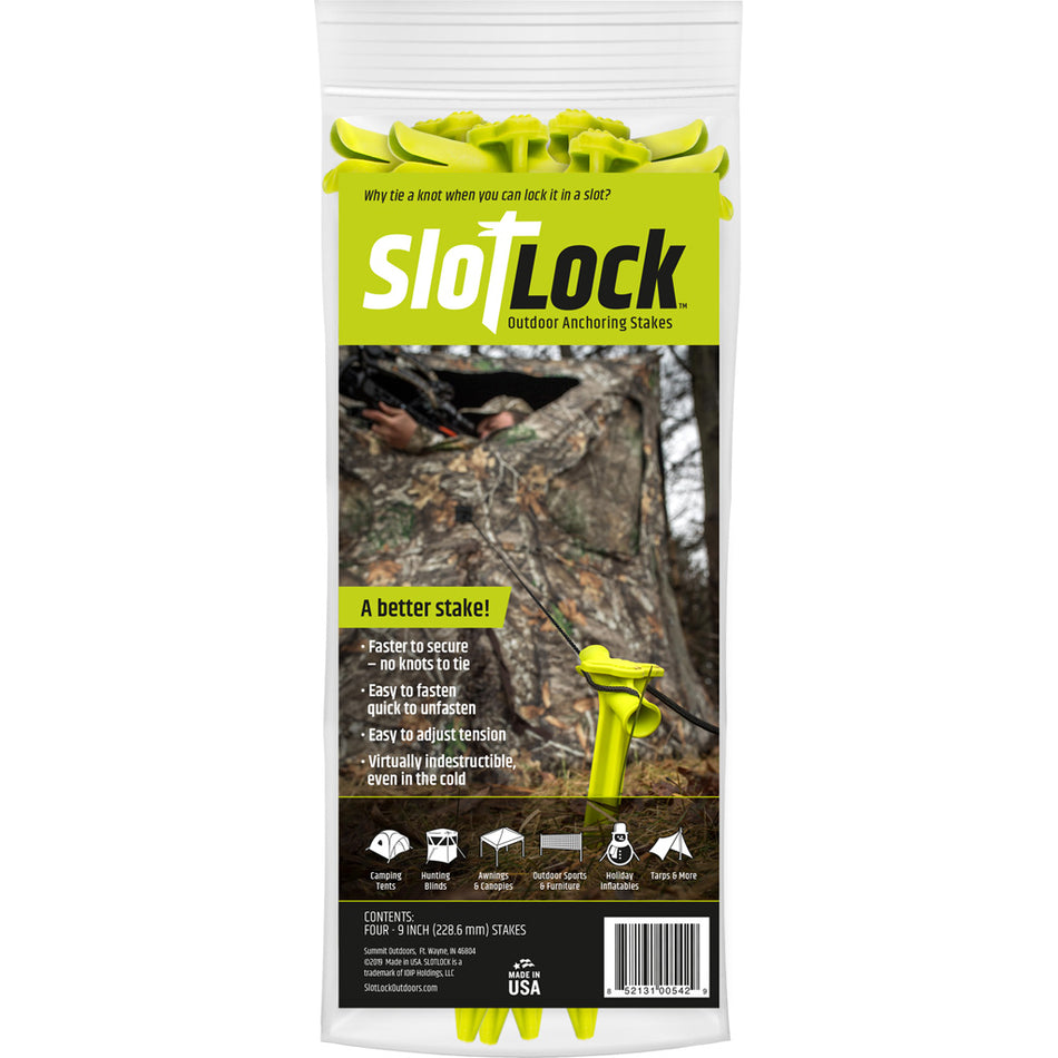 SlotLock Tent and Blind Anchoring Stake 4 Pack 9 Inch