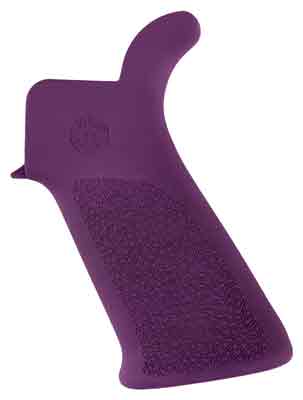 Hogue Purple Beavertail AR-15 Grip No Finger Grooves Overmolded Rubber
