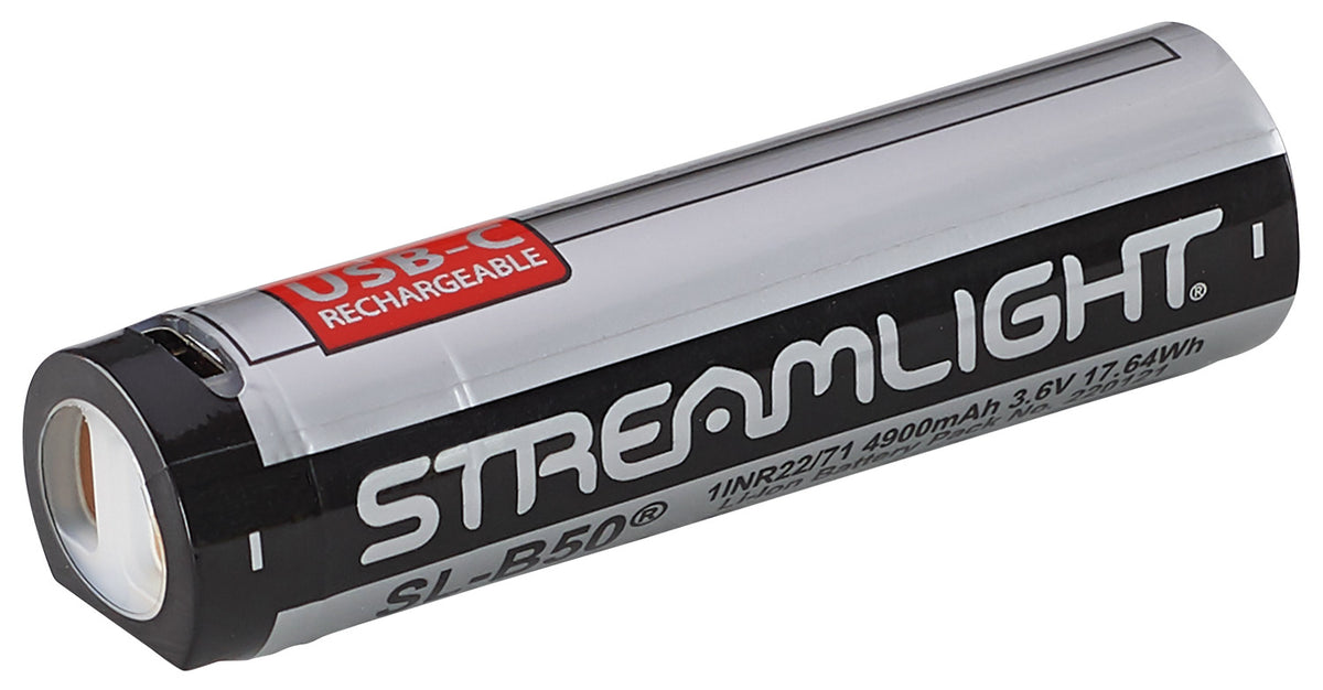 Streamlight SL-B50 Protected Li-Ion Battery Pack 3.6 Volts 4900mAh USB-C Charge Indicator, 1 Pack