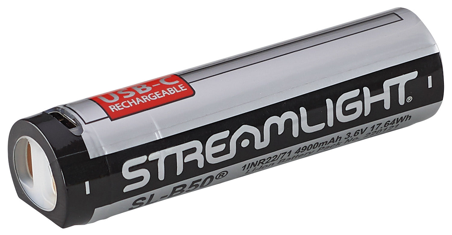 Streamlight SL-B50 Protected Li-Ion Battery Pack 3.6 Volts 4900mAh USB-C Charge Indicator, 1 Pack