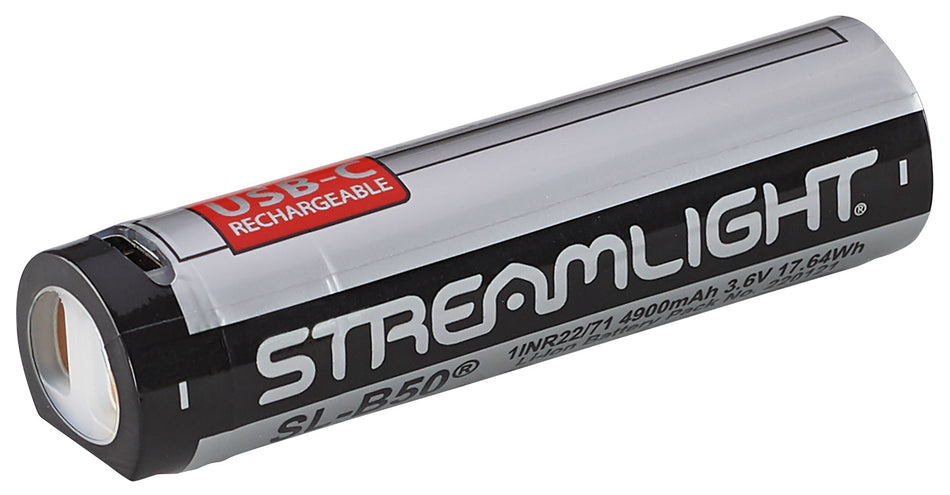 Streamlight SL-B50 Protected Li-Ion Battery Pack 3.6 Volts 4900mAh USB-C Charge Indicator, 1 Pack