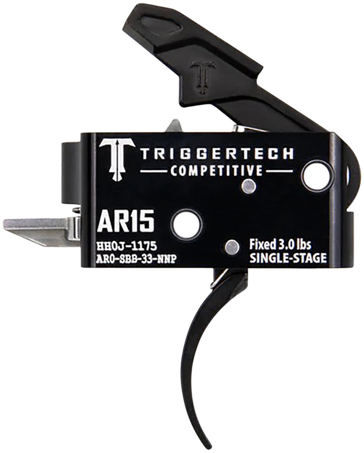 TriggerTech Competitive Pro Single-Stage Curved Trigger for AR-15, 3 lb Fixed Pull