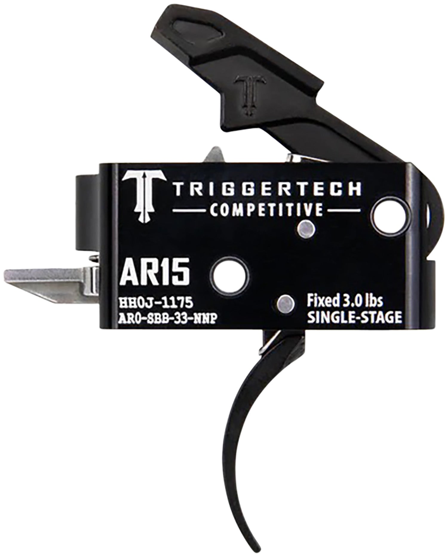 TriggerTech Competitive Pro Single-Stage Curved Trigger for AR-15, 3 lb Fixed Pull