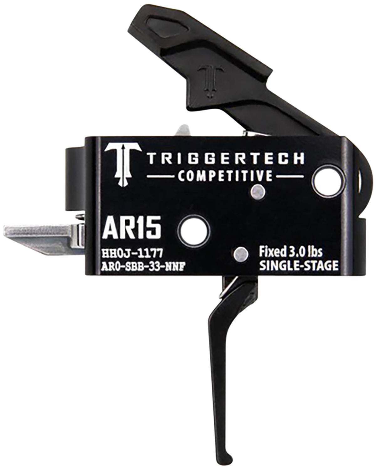 TriggerTech Competitive Single-Stage Flat Trigger for AR-15, 3 lb Fixed Pull