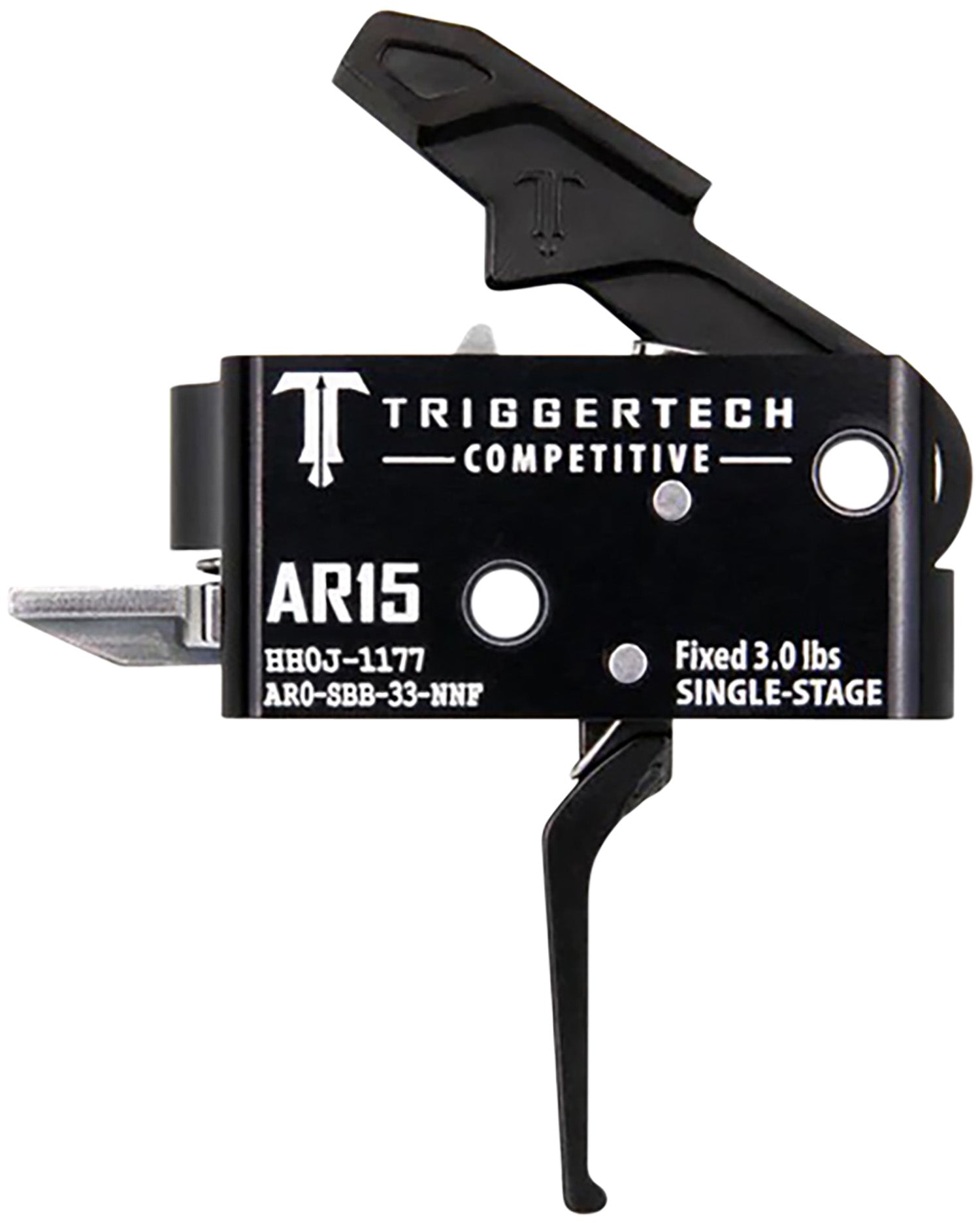 TriggerTech Competitive Single-Stage Flat Trigger for AR-15, 3 lb Fixed Pull