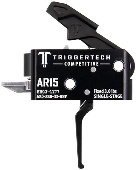 TriggerTech Competitive Single-Stage Flat Trigger for AR-15, 3 lb Fixed Pull