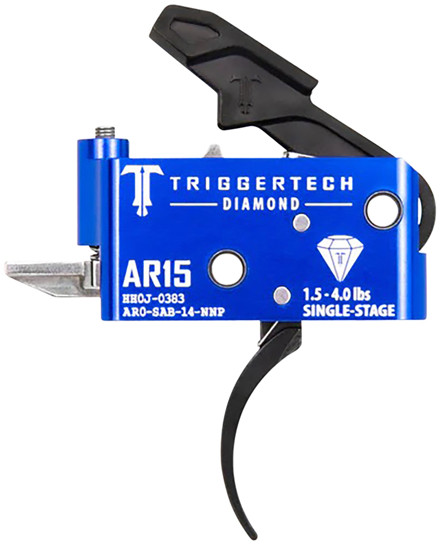 TriggerTech Diamond Pro Single-Stage Curved Trigger for AR-15, 1.5-4.0 lb Adjustable Pull