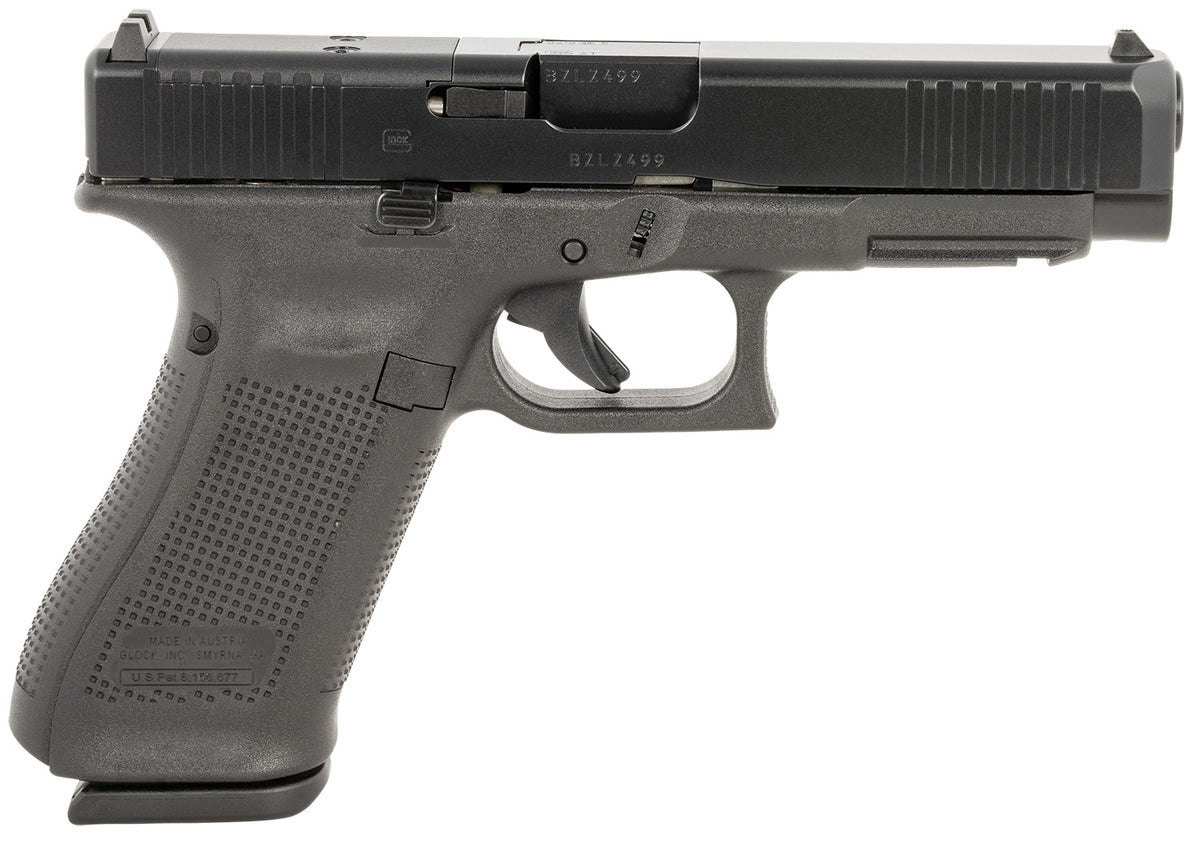 Glock, 47 M.O.S. 9MM, 4.49" Barrel, Black, Matte Finish, Fixed Sights, Optics Ready, 17rd w/Glock OEM Plate 02 for RMR Footprint