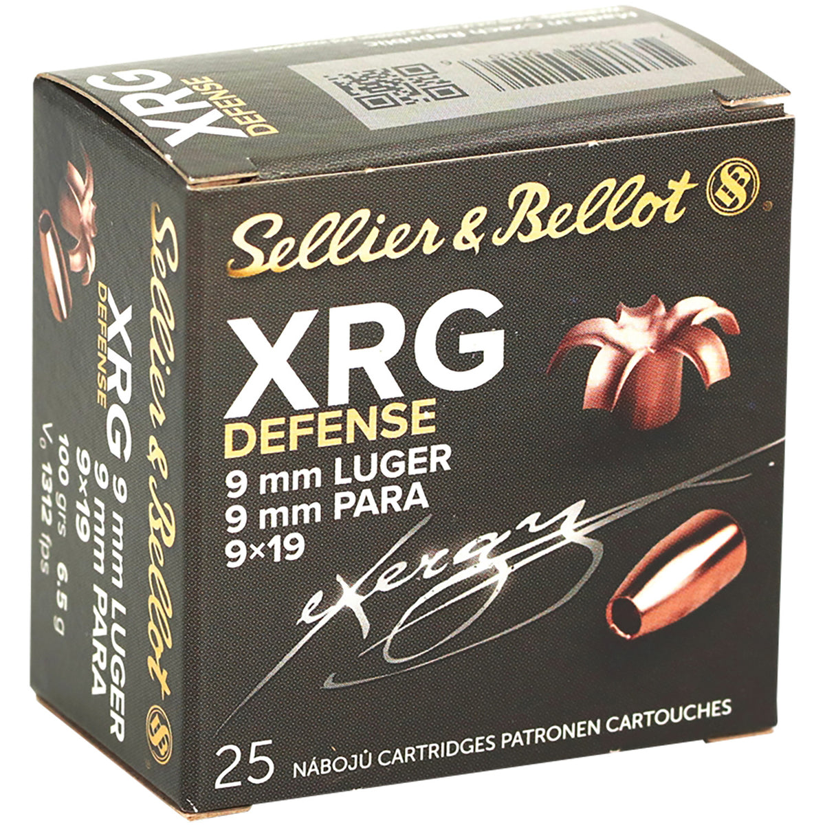 Sellier & Bellot (S&B) 9mm Luger/Parabellum SB9XA XRG Solid Copper Hollow Point 100 Grain