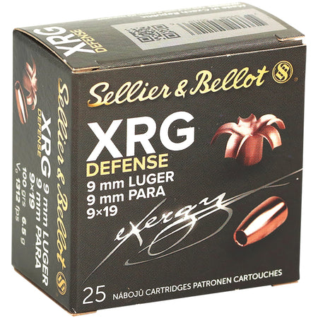 Sellier & Bellot (S&B) 9mm Luger/Parabellum SB9XA XRG Solid Copper Hollow Point 100 Grain