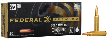 Federal .223 Remington GM223OTM3 Premium Gold Medal Open Tip Match OTM 77 Grain